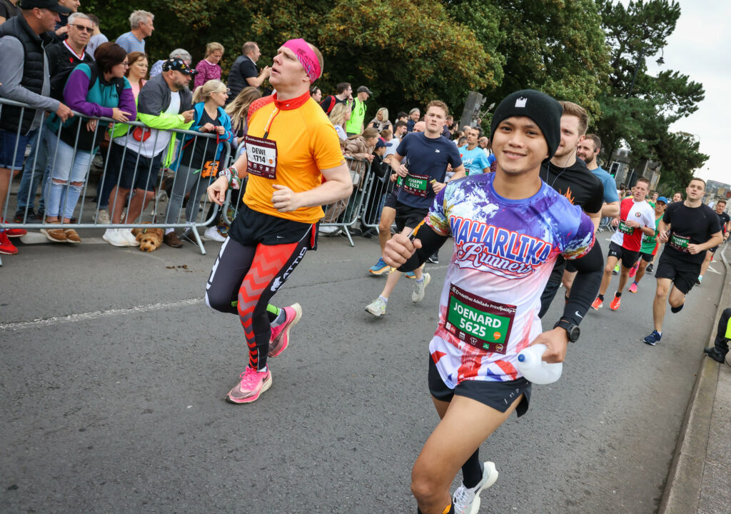 Two runners nearing the finish line