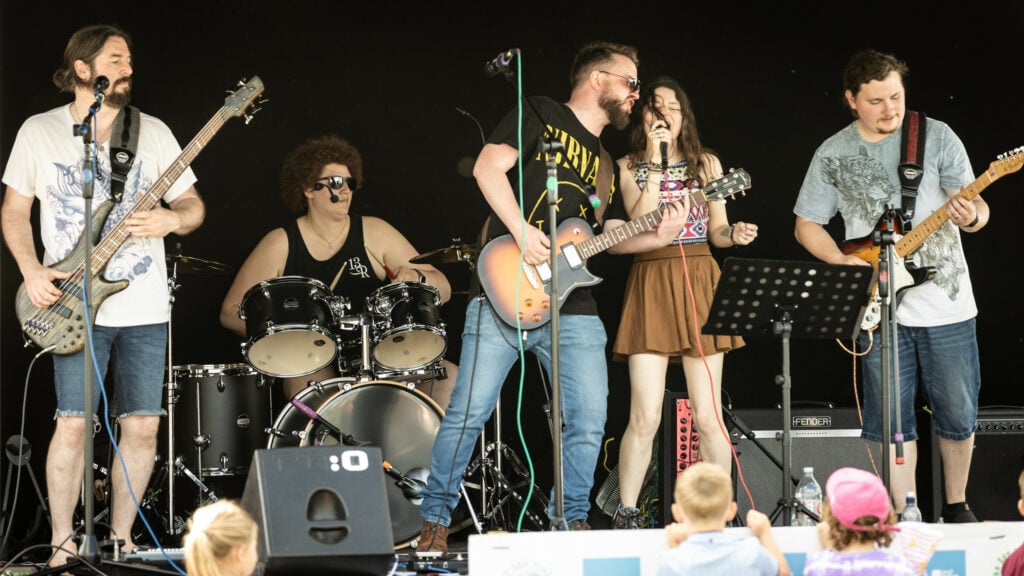 Band playing at the Sue Parry Football Festival