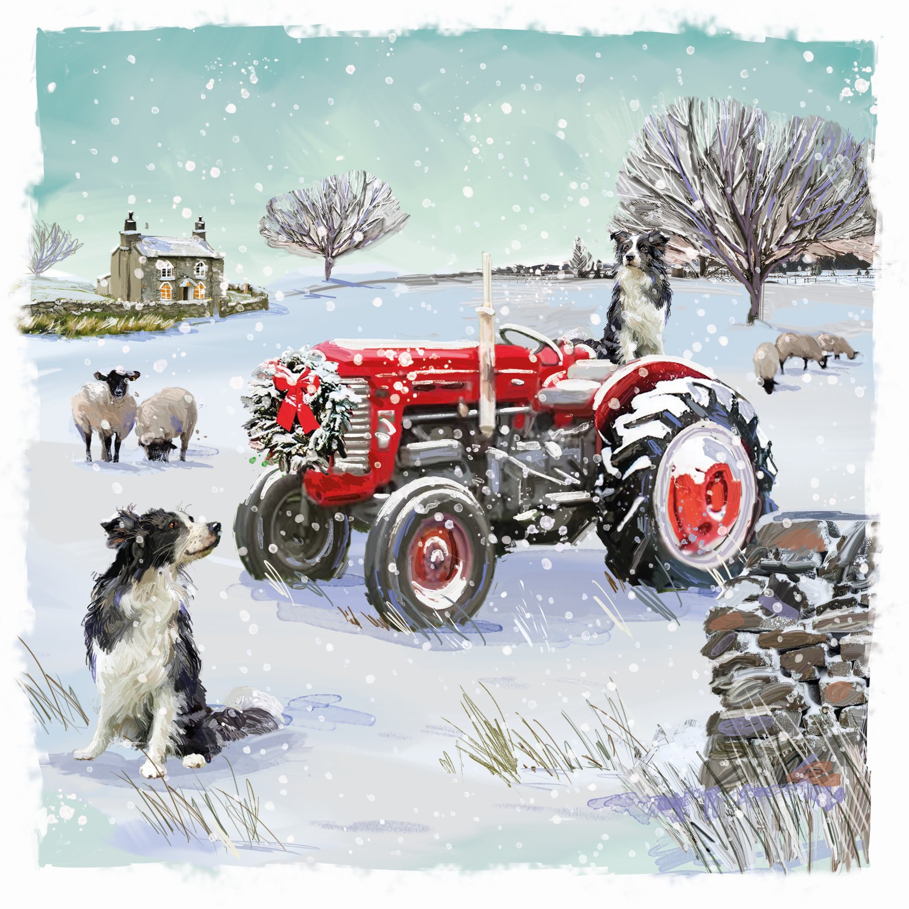'Tractor in the Field' Christmas Cards (Twin Pack) - Image 3