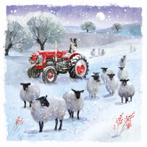'Tractor in the Field' Christmas Cards (Twin Pack)