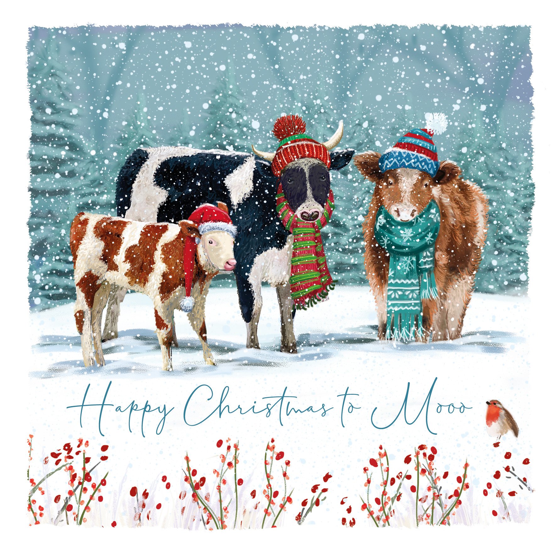 'Udderly Adorable' Christmas Cards (Twin Pack)