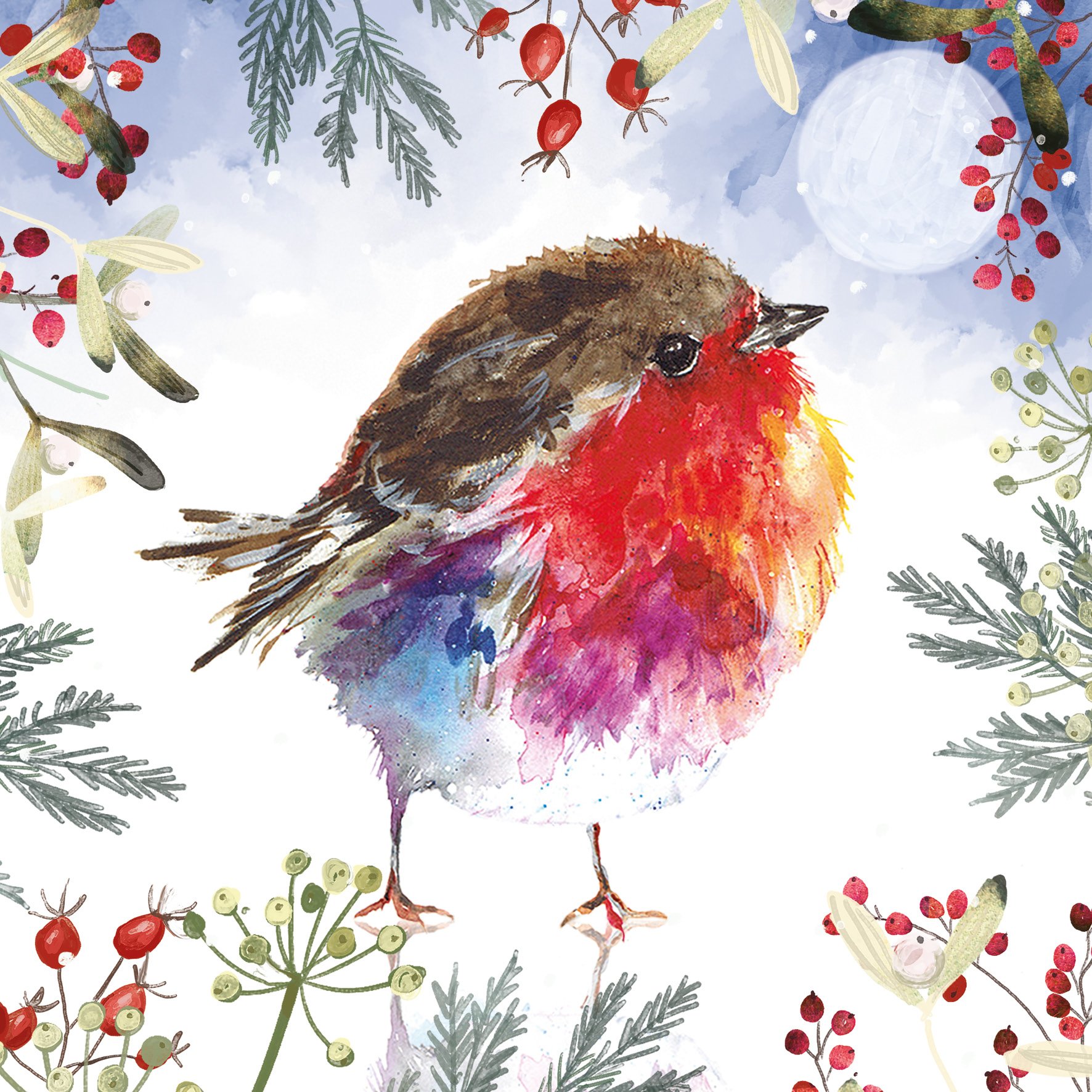 'Fluffy Robins in the Snow' Christmas Cards (Twin Pack) - Image 2