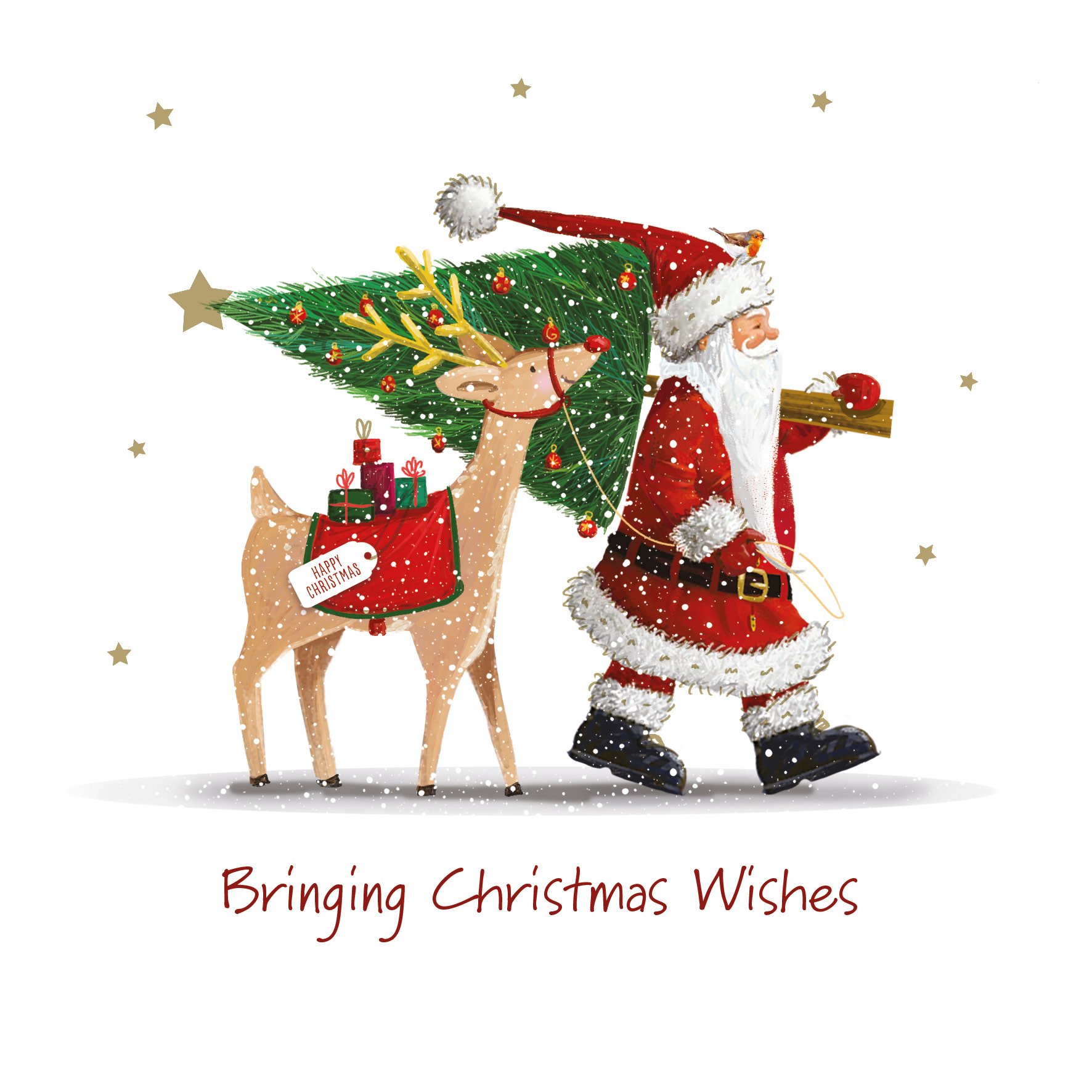 'Santa and Snowman Friend' Christmas Cards (Twin Pack) - Image 2