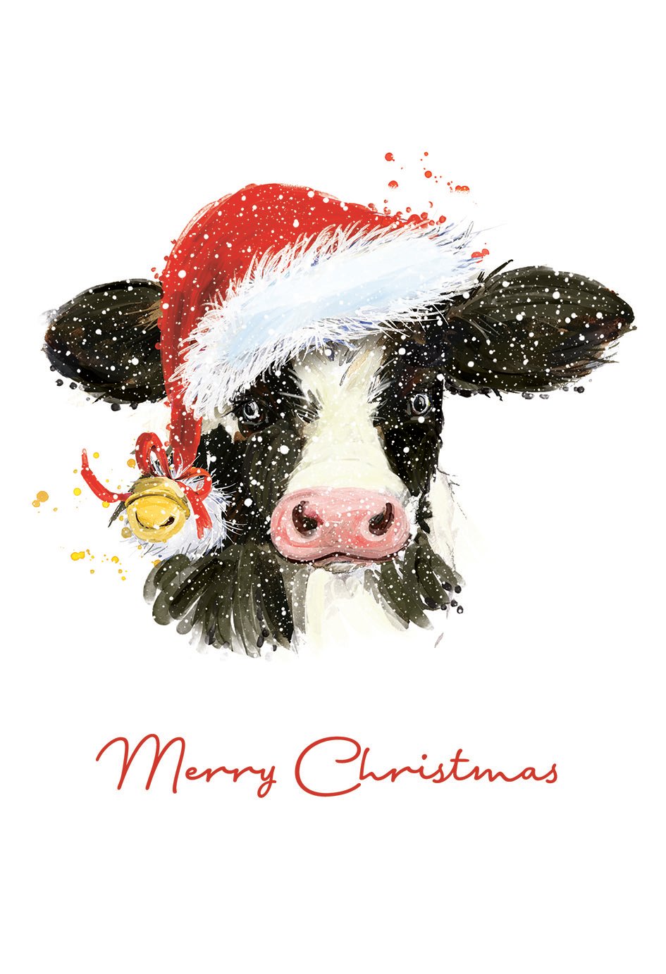 'Christmas Cow Bell' Christmas Cards